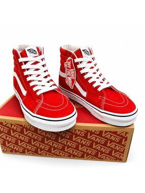 VANS Sk8-Hi Racing Red/True White VN0A4BV6JV6 Unisex Mens 9.5 Womens 11 High Top